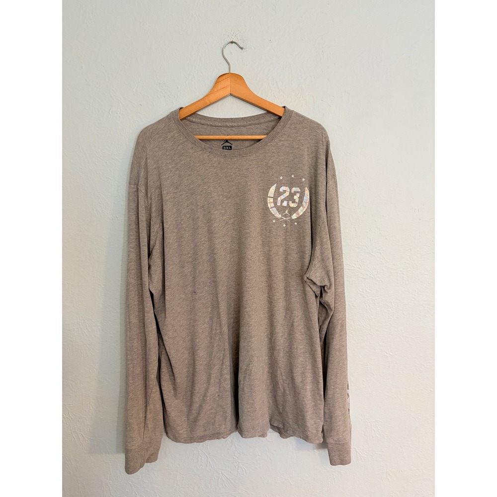 Jordan Long Sleeve Shirt 3XL Grey Iridescent 23 Graphic Sportswear Basketball